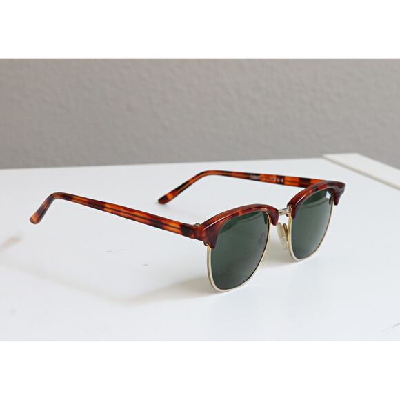 1990's Vintage Solar-X Tortoise Shell Rimmed Sunglasses ~ Gold Trim Horn Rimmed - Picture 2 of 8